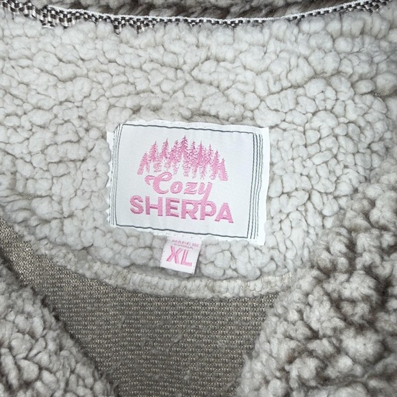 Cozy Sherpa Pullover Womens XL White Fleece Jacket Half Zip Fuzzy Soft Warm Top - Picture 6 of 7
